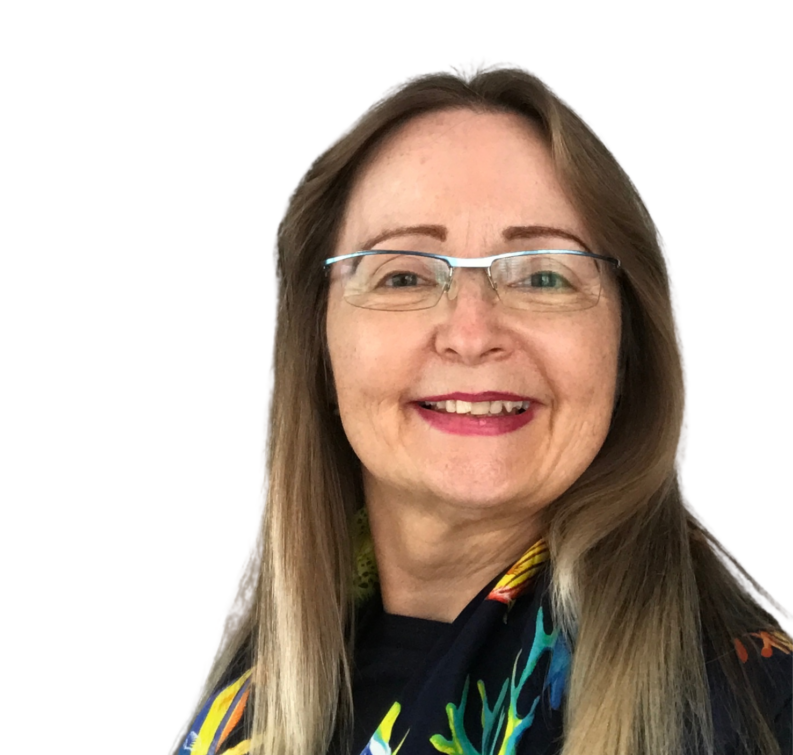 a woman with long hair wearing glasses and a scarf